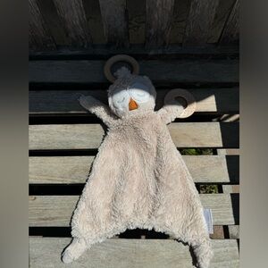 Bella Tunno Owl Lovey Happy Sidekick Security Blanket Teether Plush Neutral Baby
